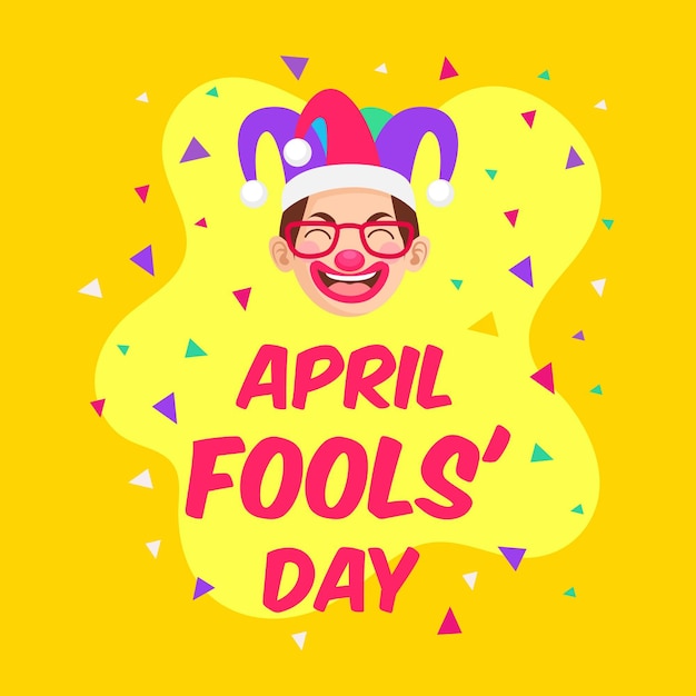 Flat april fools' day illustration