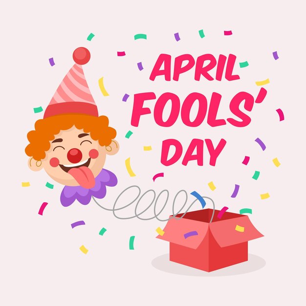 Flat april fools' day illustration