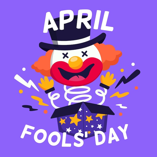 Flat april fools' day illustration