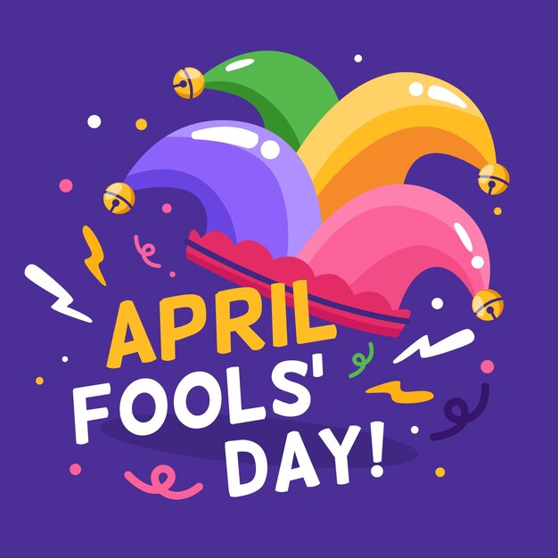Flat april fools' day illustration