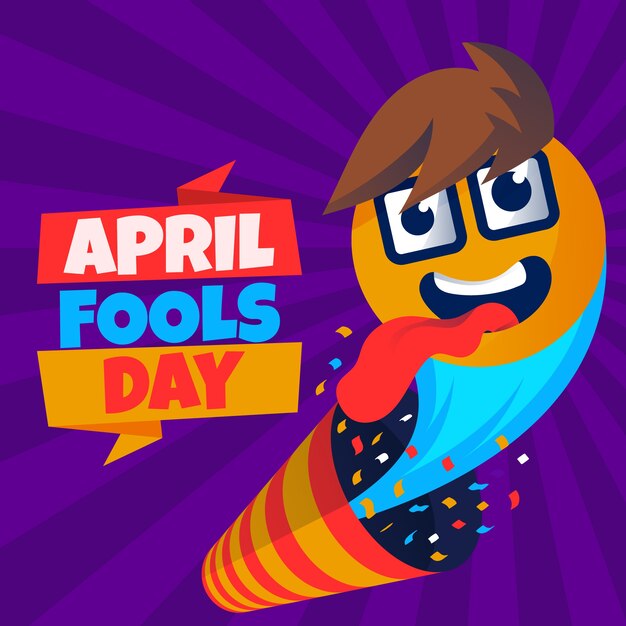 Flat april fools day illustration