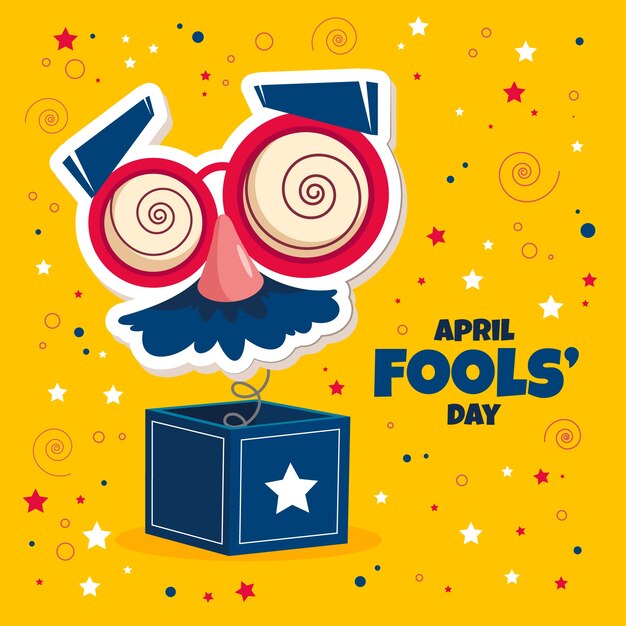 Flat april fools day illustration