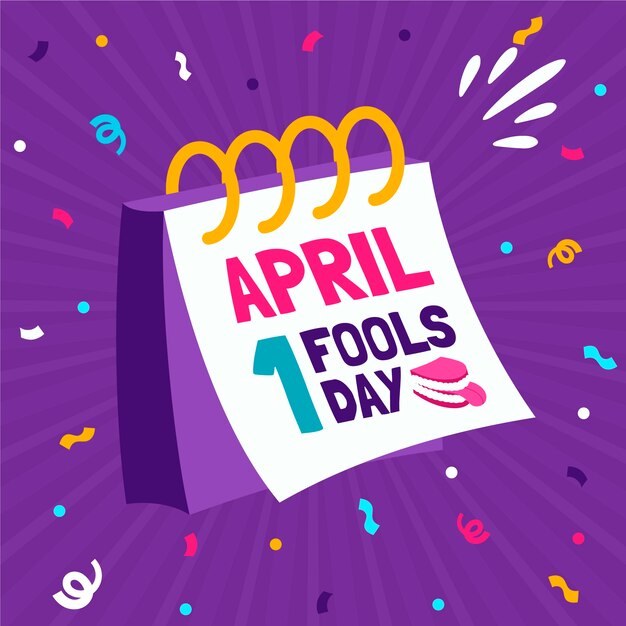 Flat april fools day illustration