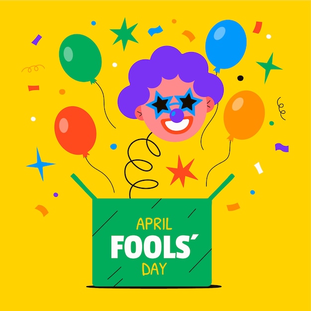 Flat april fools day illustration