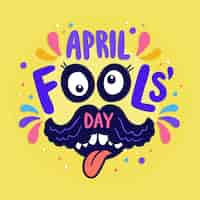 Free vector flat april fools day lettering