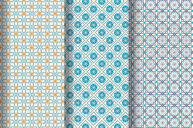 Flat arabic pattern collection