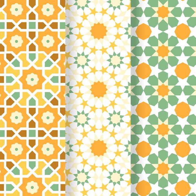 Flat arabic pattern collection