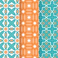 Free vector flat arabic pattern collection