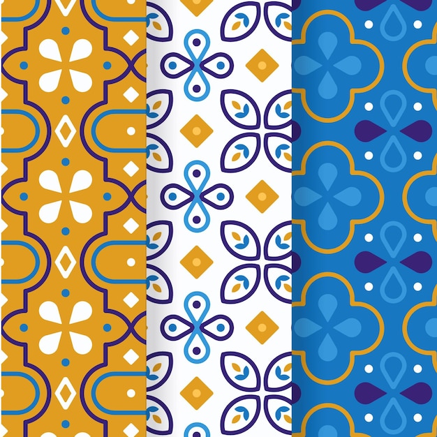 Flat arabic pattern collection