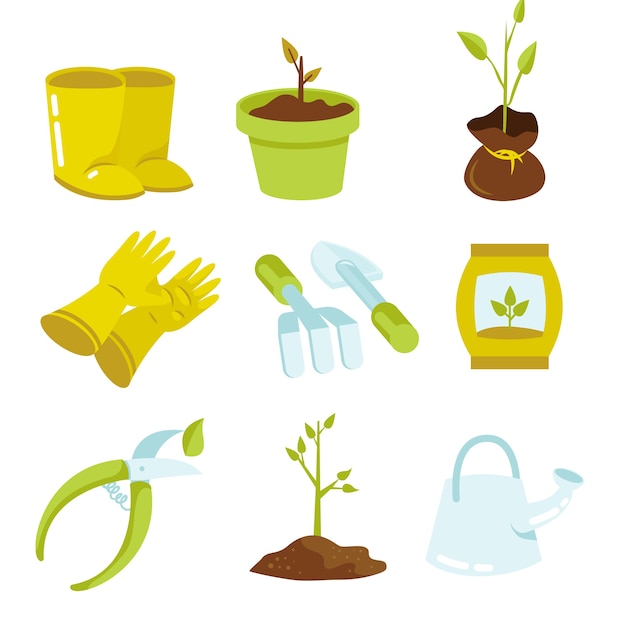 Free vector flat arbor day elements collection