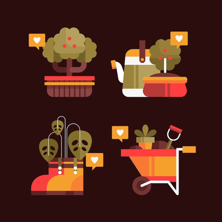 Free Vector flat arbor day elements collection
