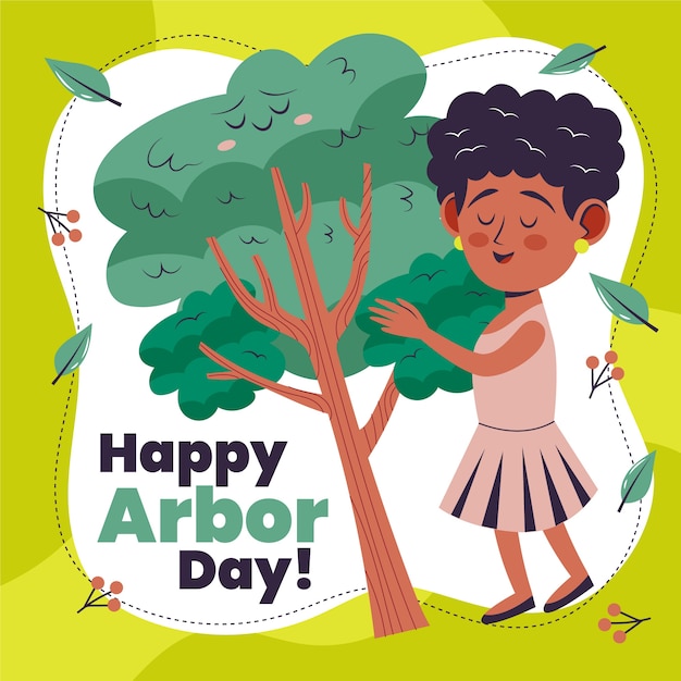 Free vector flat arbor day illustration