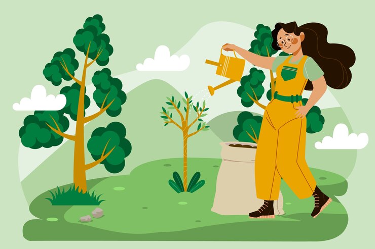 Free Vector flat arbor day illustration