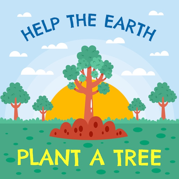 Free vector flat arbor day illustration