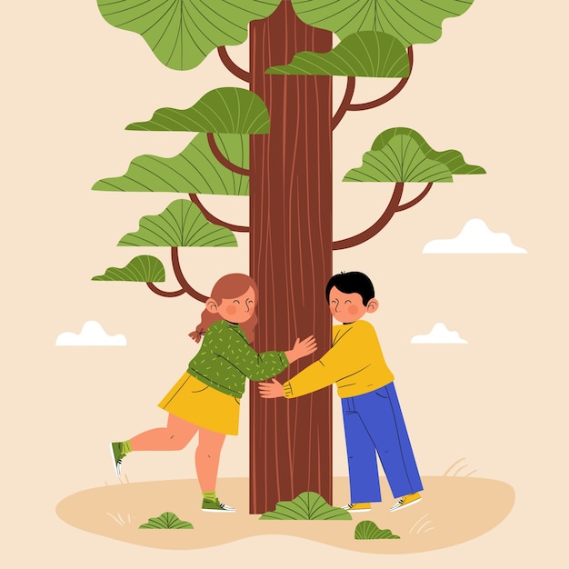 Free vector flat arbor day illustration