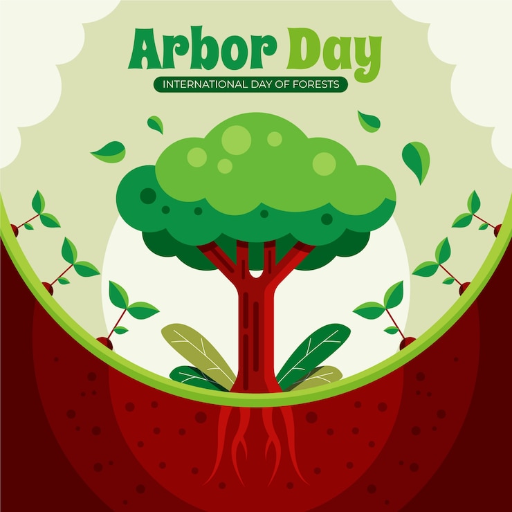 Free Vector flat arbor day illustration