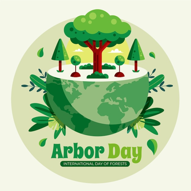 Free vector flat arbor day illustration