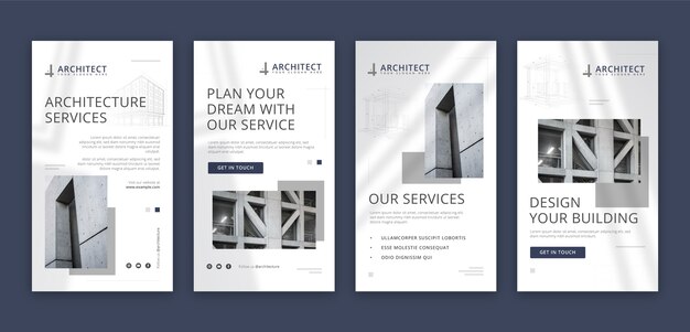 Flat architect service instagram stories collection