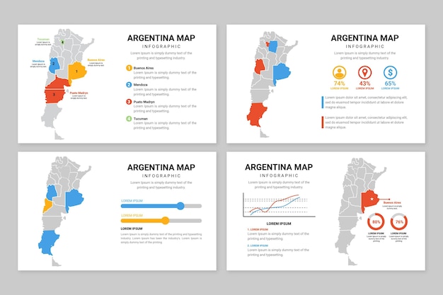 Flat argentina map infographic