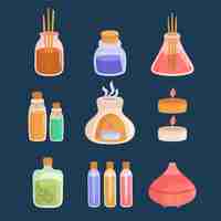 Free vector flat  aromatherapy element pack