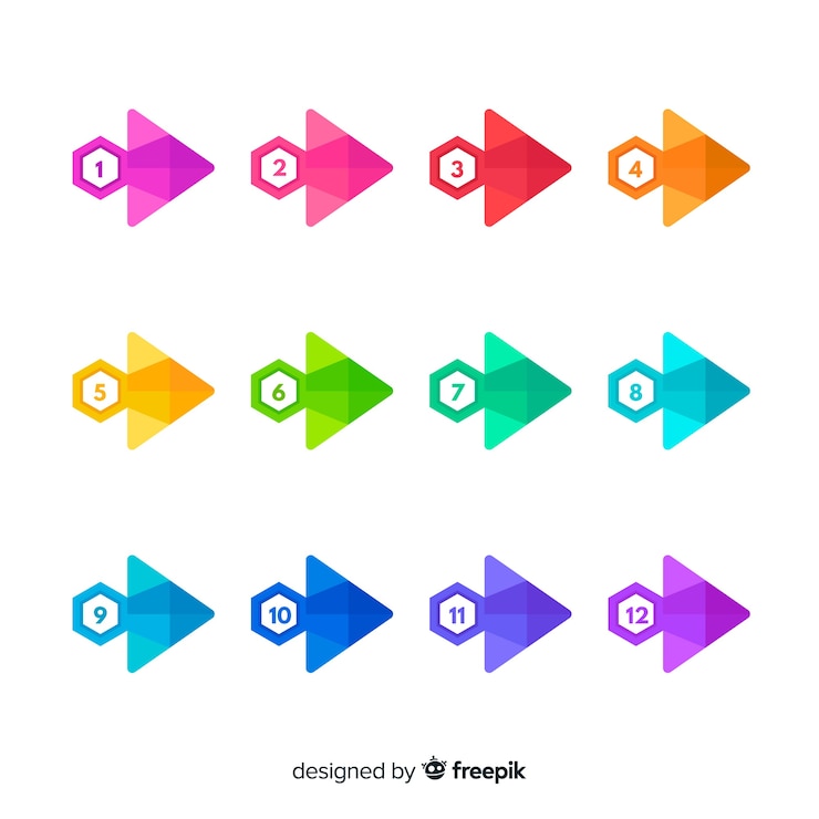 Free Vector flat arrow bullet point collection