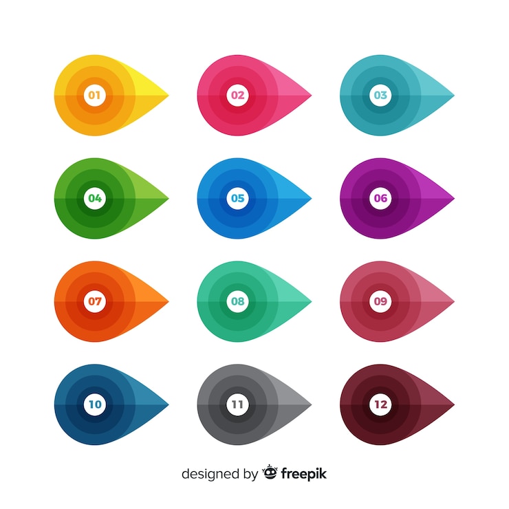 Free Vector flat arrow bullet point collection