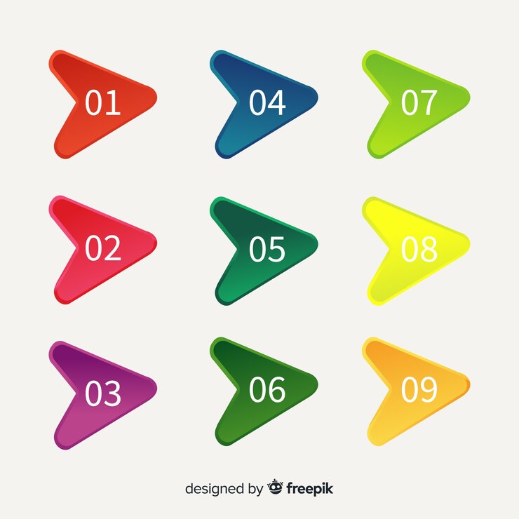 Free Vector flat arrow bullet point collection