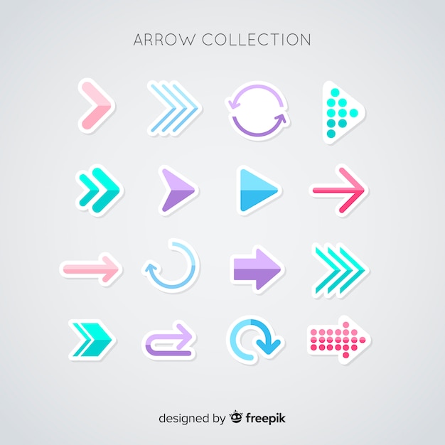 Free vector flat arrow collection