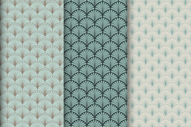 Flat art deco pattern collection