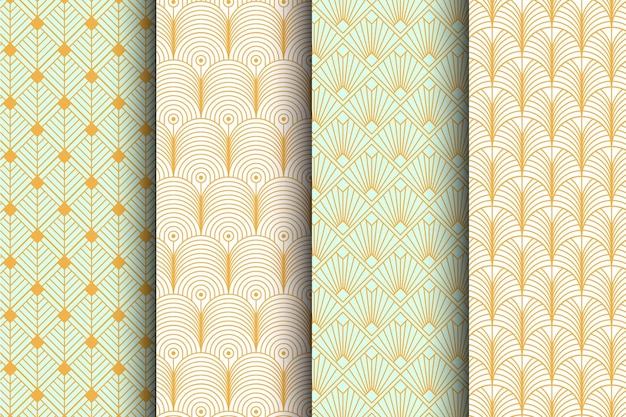 Free vector flat art deco pattern collection