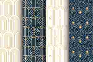 Free vector flat art deco pattern collection