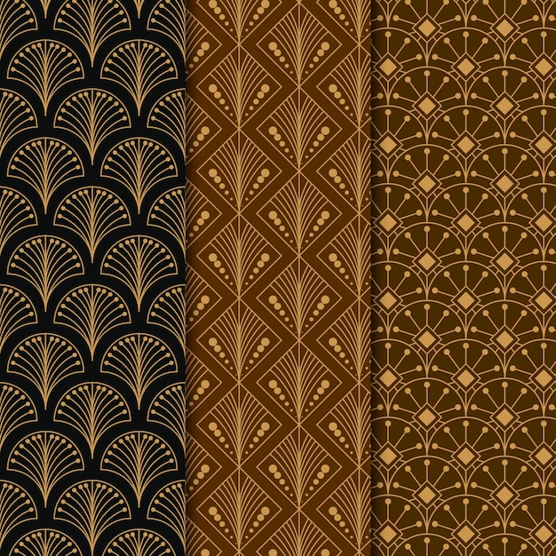 Free Vector | Flat art deco pattern collection