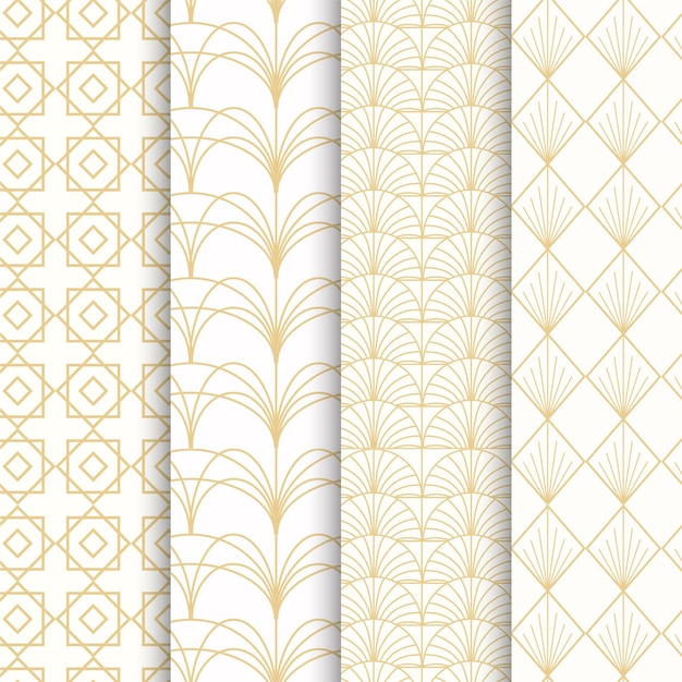 Flat art deco pattern collection