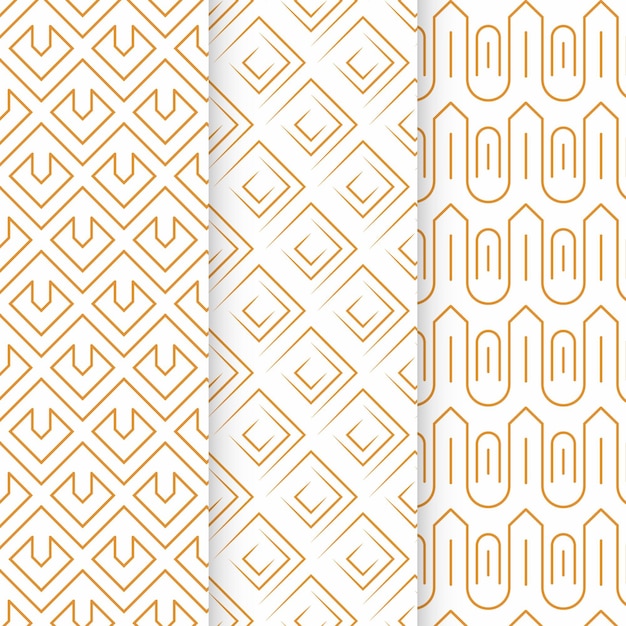 Flat art deco pattern collection