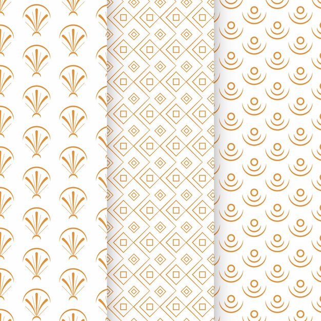 Flat art deco pattern collection