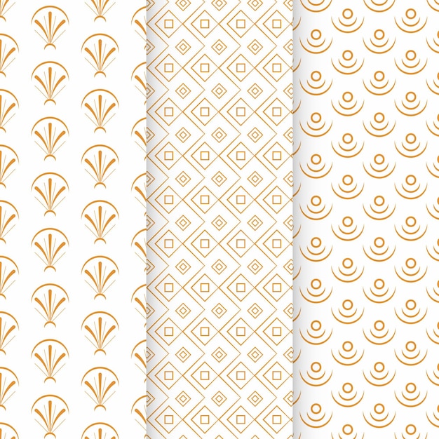 Flat art deco pattern collection