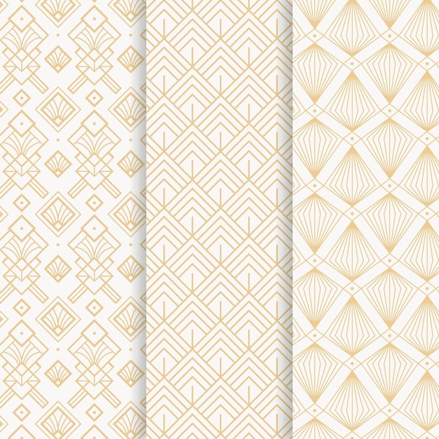 Free vector flat art deco pattern collection