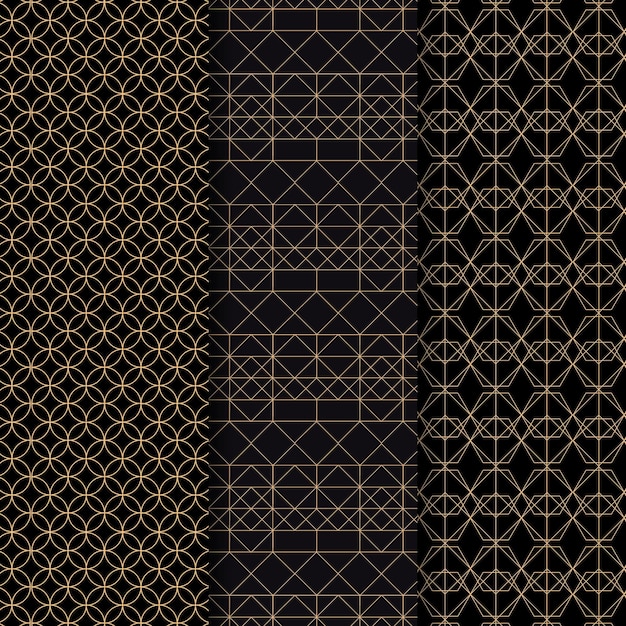 Flat art deco pattern design collection