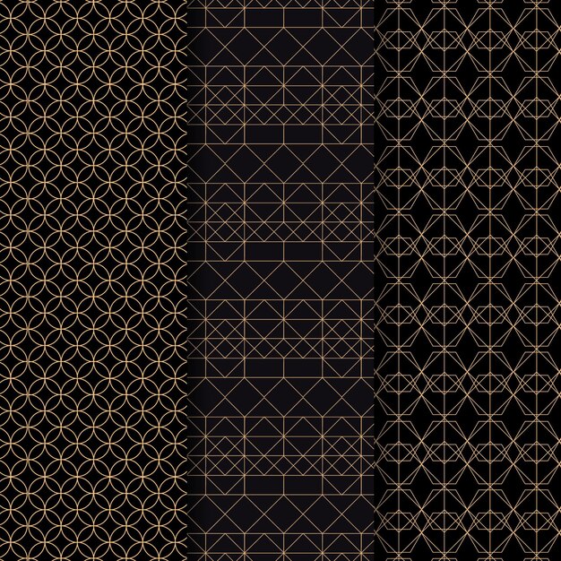 Flat art deco pattern design collection