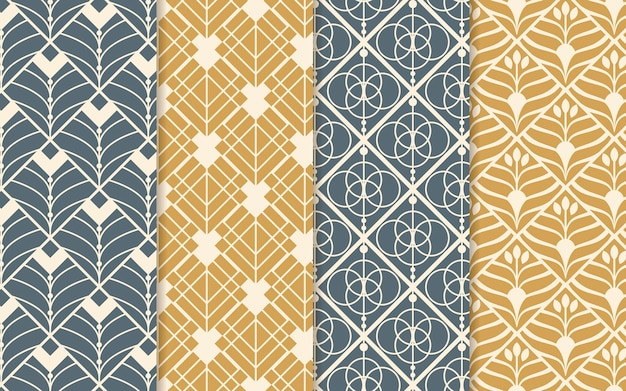 Free vector flat art deco pattern design collection