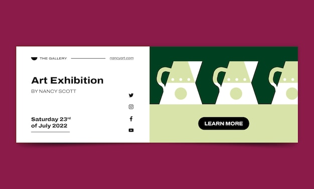 フラットアート展イベント横バナーテンプレート