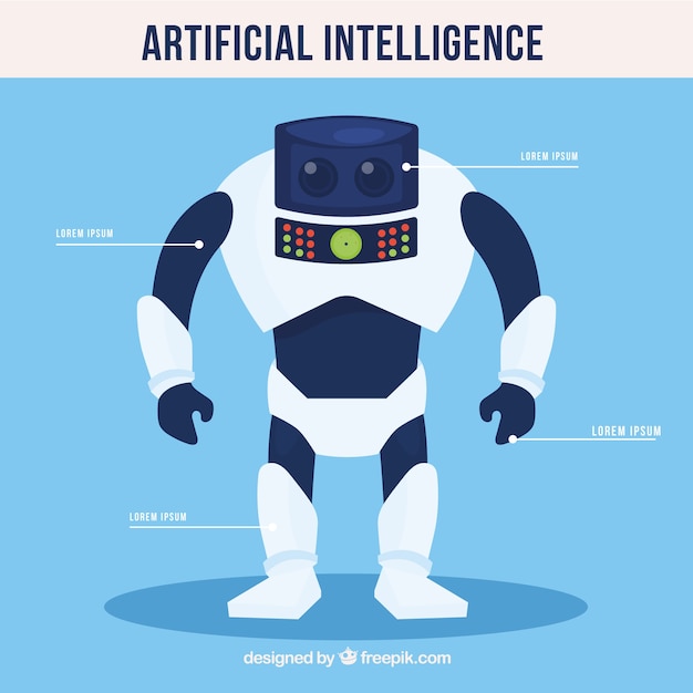 Sfondo piatto di intelligenza artificiale