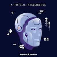 Free vector flat artificial intelligence background