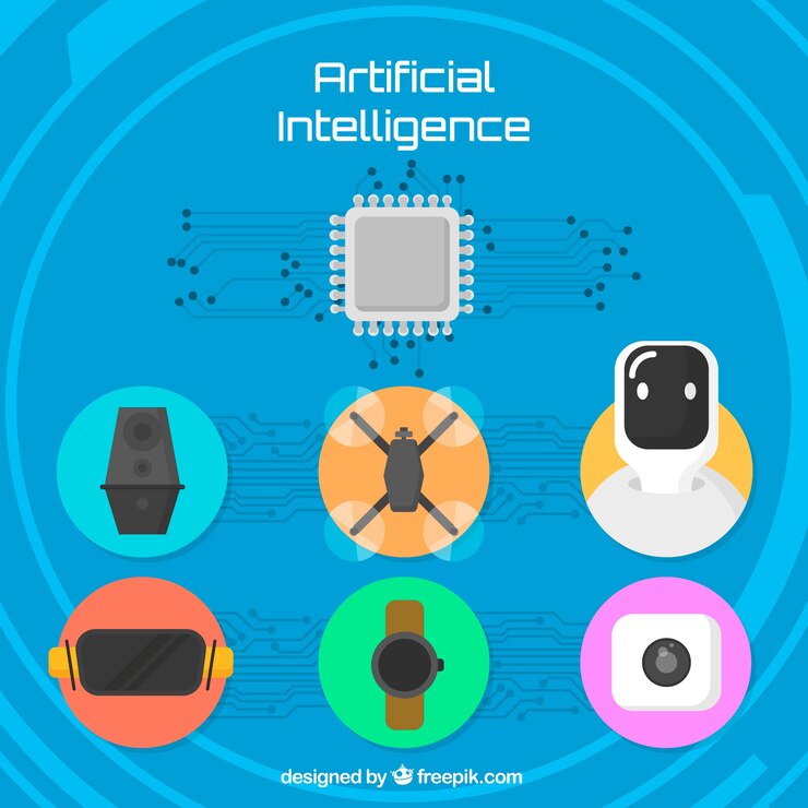 Free Vector flat artificial intelligence background
