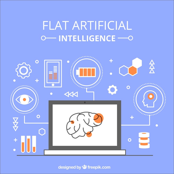 Free Vector flat artificial intelligence background