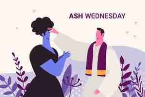 Free vector flat ash wednesday illustration