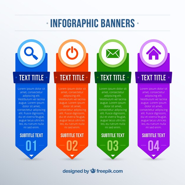 컬러 infographic 배너의 플랫 구색