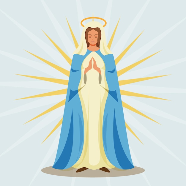 Flat assumption of mary illustration