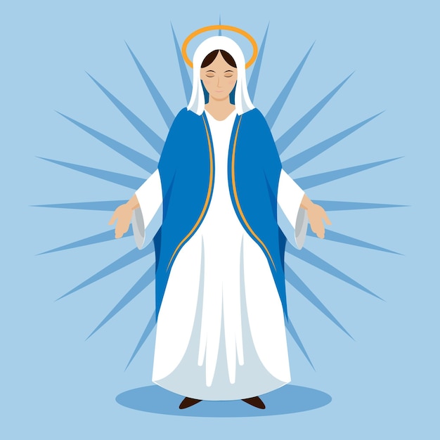 Free vector flat assumption of mary illustration