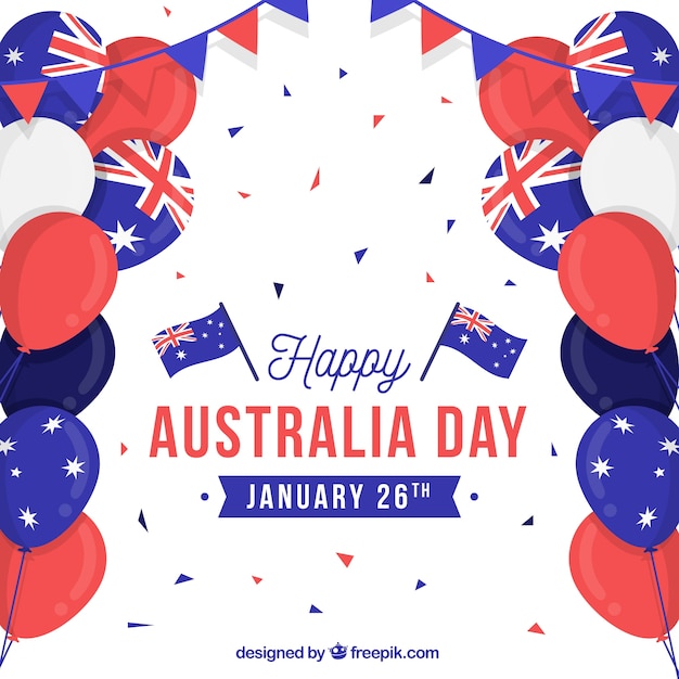 Flat australia day background 